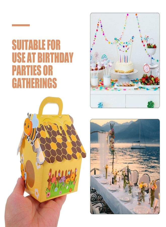 KOMBIUDA Bee Candy Boxes 10-Pack Small Treat Boxes for Baby Shower Birthday Party Supplies Portable Honey Bee Paper Boxes - Image 4