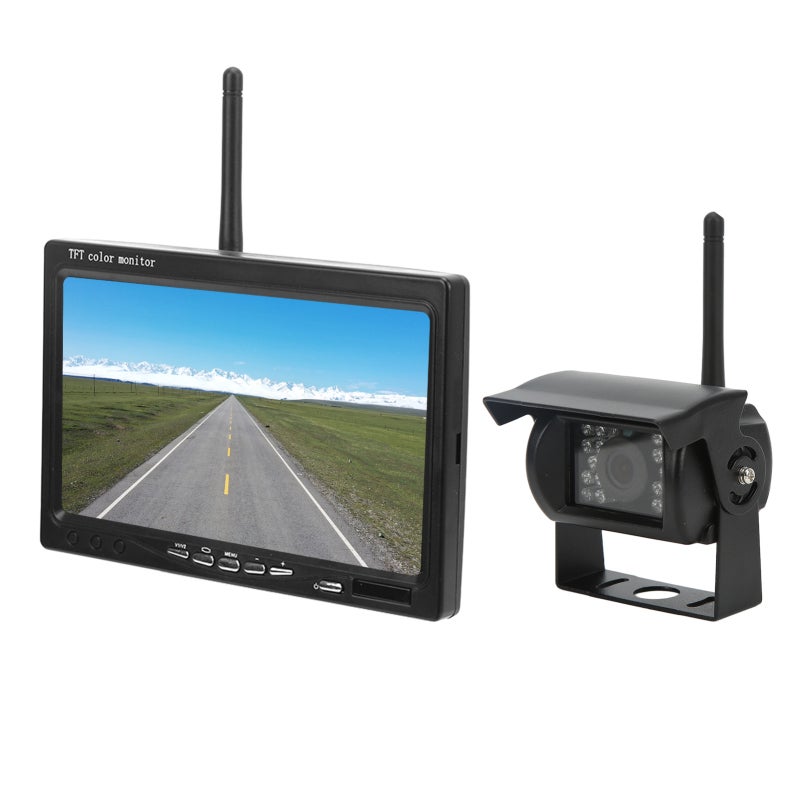 Vehicle Backup Camera 7in TFT LCD Widescreen Monitor - IP68 Waterproof 18 IR LED Night Vision Rear View Camera for RVs, Trucks, Trailers, Buses and Motorhomes - Image 4