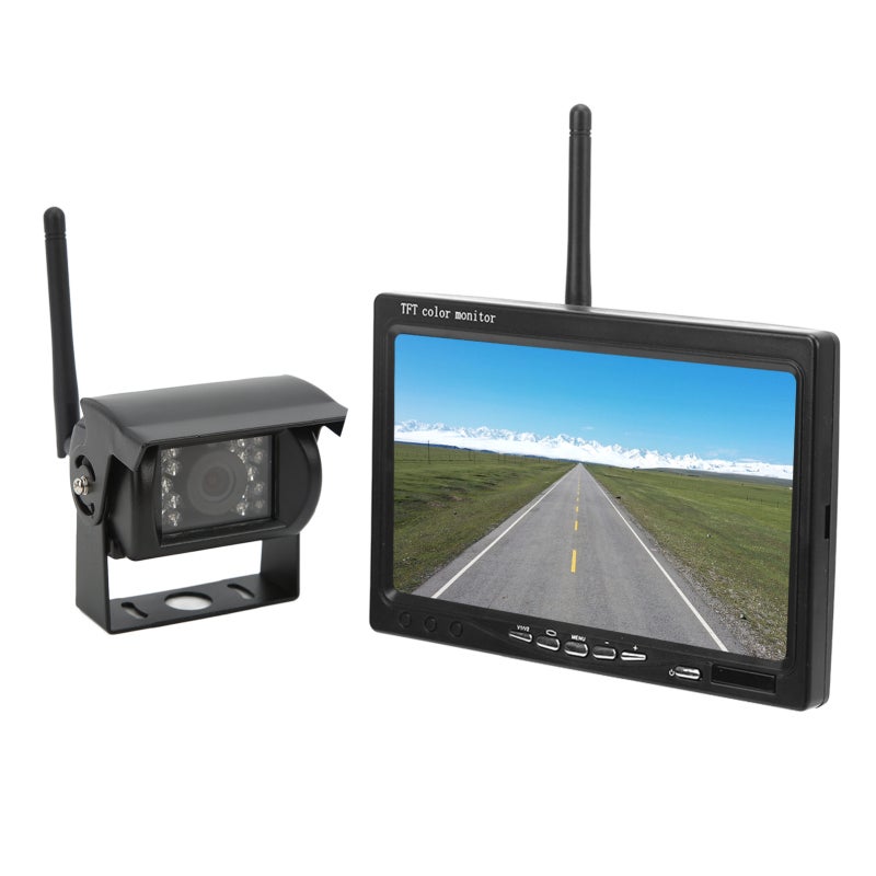 Vehicle Backup Camera 7in TFT LCD Widescreen Monitor - IP68 Waterproof 18 IR LED Night Vision Rear View Camera for RVs, Trucks, Trailers, Buses and Motorhomes - Image 2