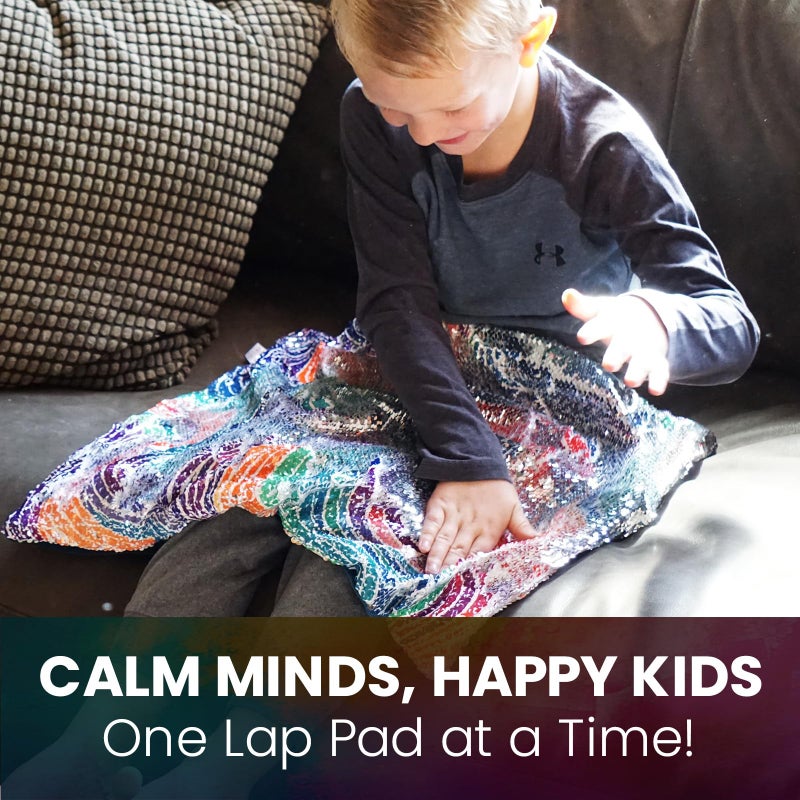 Sensory4u Weighted Lap Pad for Kids â€“ 20â€x17â€, 5lbs â€“ Sequin Sensory Blanket for Tactile Stimulation â€“ Calming Aid & Autism Sensory Tool - Image 4