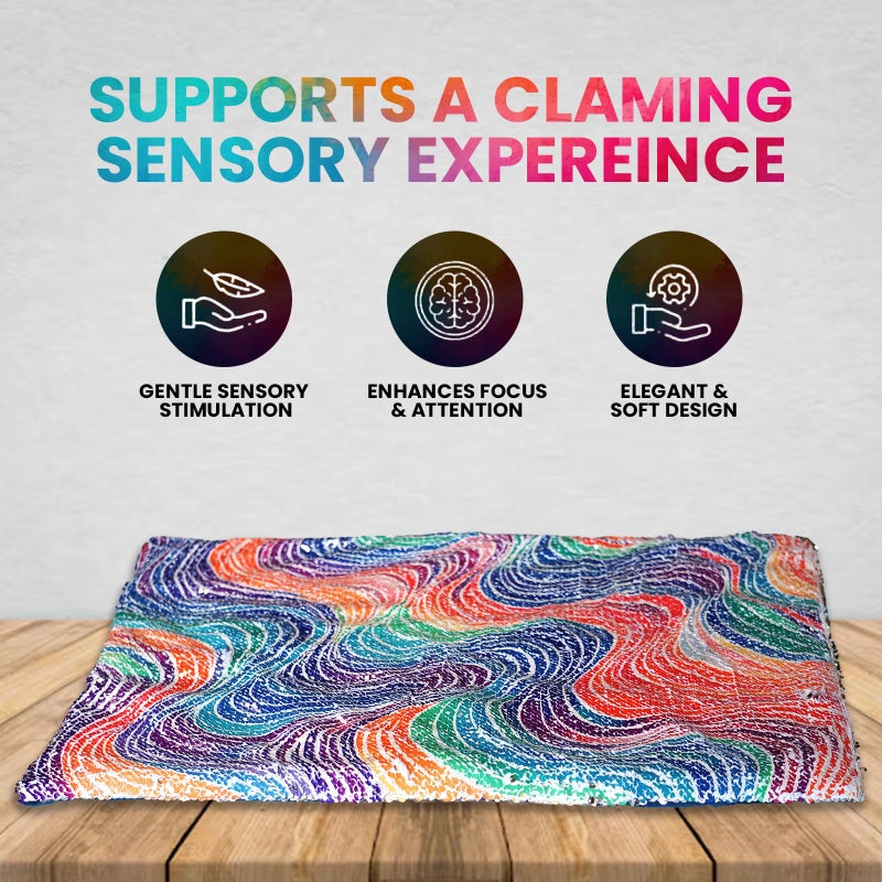 Sensory4u Weighted Lap Pad for Kids â€“ 20â€x17â€, 5lbs â€“ Sequin Sensory Blanket for Tactile Stimulation â€“ Calming Aid & Autism Sensory Tool - Image 3