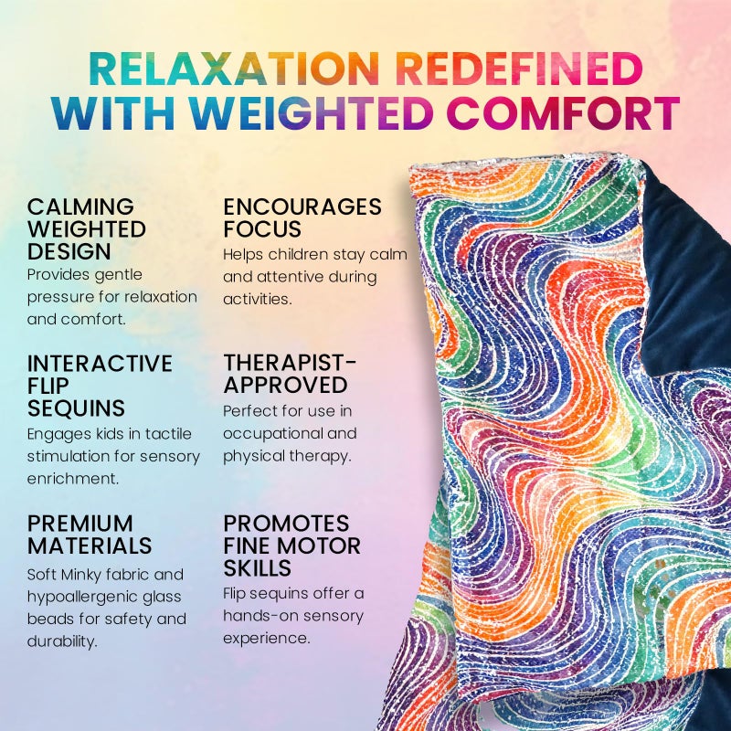 Sensory4u Weighted Lap Pad for Kids â€“ 20â€x17â€, 5lbs â€“ Sequin Sensory Blanket for Tactile Stimulation â€“ Calming Aid & Autism Sensory Tool - Image 5