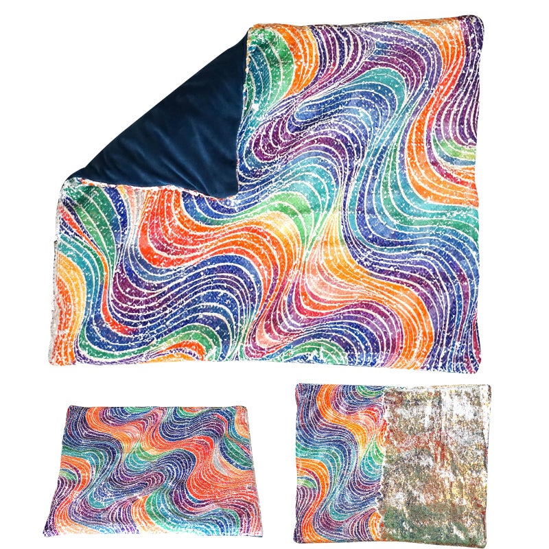 Sensory4u Weighted Lap Pad for Kids â€“ 20â€x17â€, 5lbs â€“ Sequin Sensory Blanket for Tactile Stimulation â€“ Calming Aid & Autism Sensory Tool - Image 1