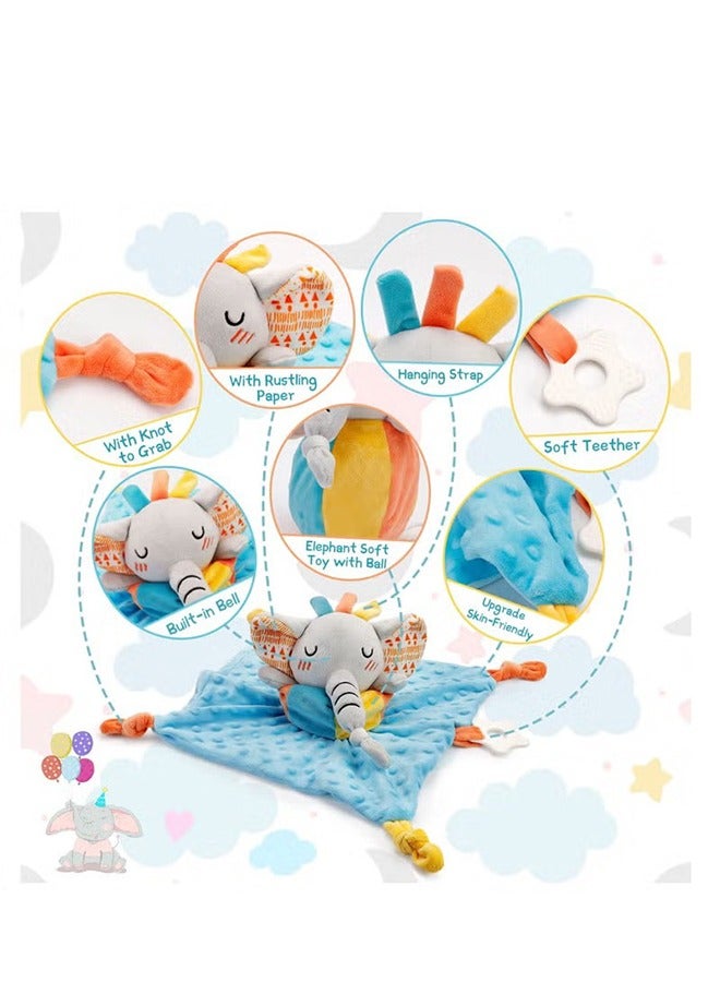 AMI Baby Security Blanket Toys - Elephant Lovey for Infant Baby Toy 0-3 Months Soft Newborn Sensory Rattle Toy with Stuffed Animal Plush Security Blankets Shower Gift for Boys Girl Toddlers - Image 5