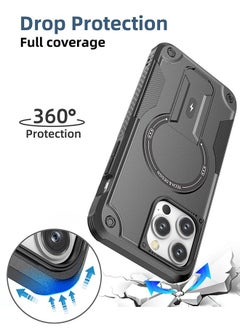 Xoopla Case Cover for iPhone 15 Pro Max Case 6.7" , Compatible with MagSafe,360 Full-Body Dropproof Heavy Duty Rugged Case with Built-in Kickstand Case for 15 Pro Max 2023 (Black)  - Image 3
