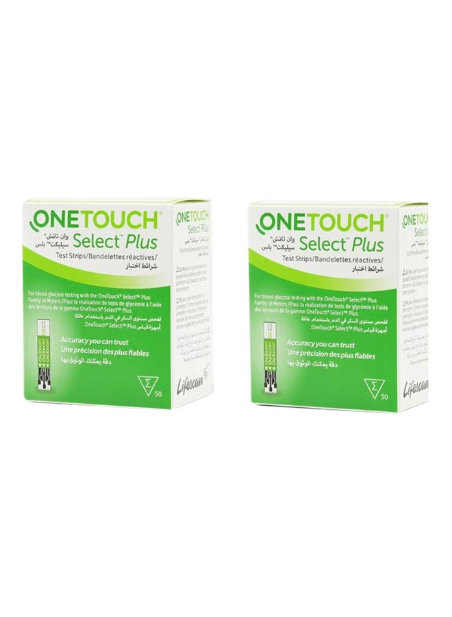 One Touch 2 Pcs Of Select Plus Blood Glucose Test Strips Pack of 50 * 2 - Image 1