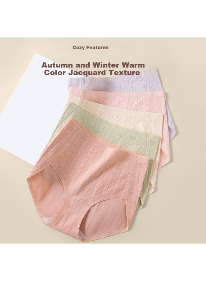 LANG SHA Langsha Long-staple Cotton Women's High-waisted Antibacterial Underwear 3-pack Extended Full Cotton Crotch High-end Embossed Postpartum Tummy Control Women's Panties - Image 3