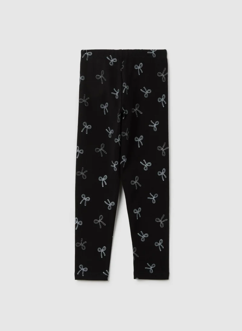 Ovs GIRLS' BLACK SKINNY FIT COTTON LEGGINGS