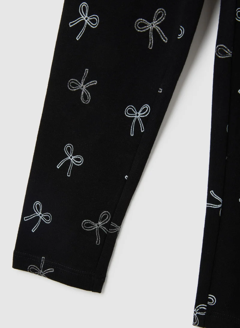 Ovs GIRLS' BLACK SKINNY FIT COTTON LEGGINGS