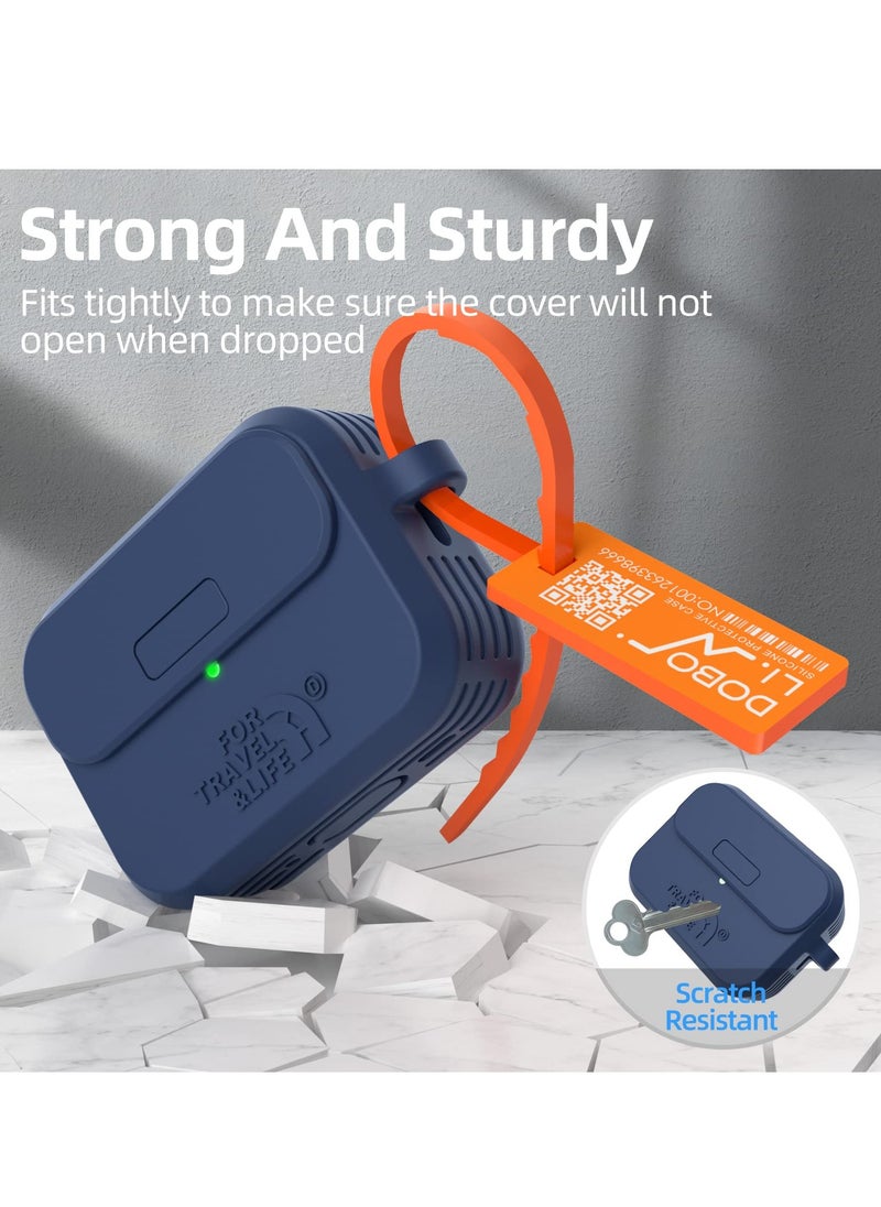 SYOSI Headphone Protective Cover, Compatible with AirPods Pro 2nd/1st Generation Case Cover, Rugged Military Grade Protective Cover, with Apple AirPods Pro 2022/2019 Charging Case (Navy Blue)  - Image 3