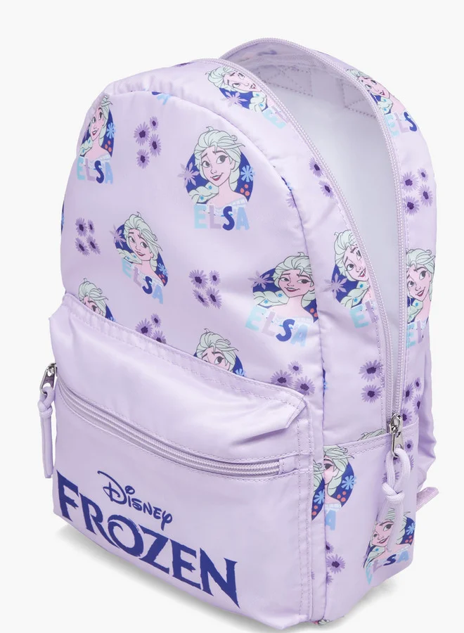 Disney Girls Frozen Print School Backpack with Adjustable Shoulder Straps and Zip Closure - 33x25x10 cm