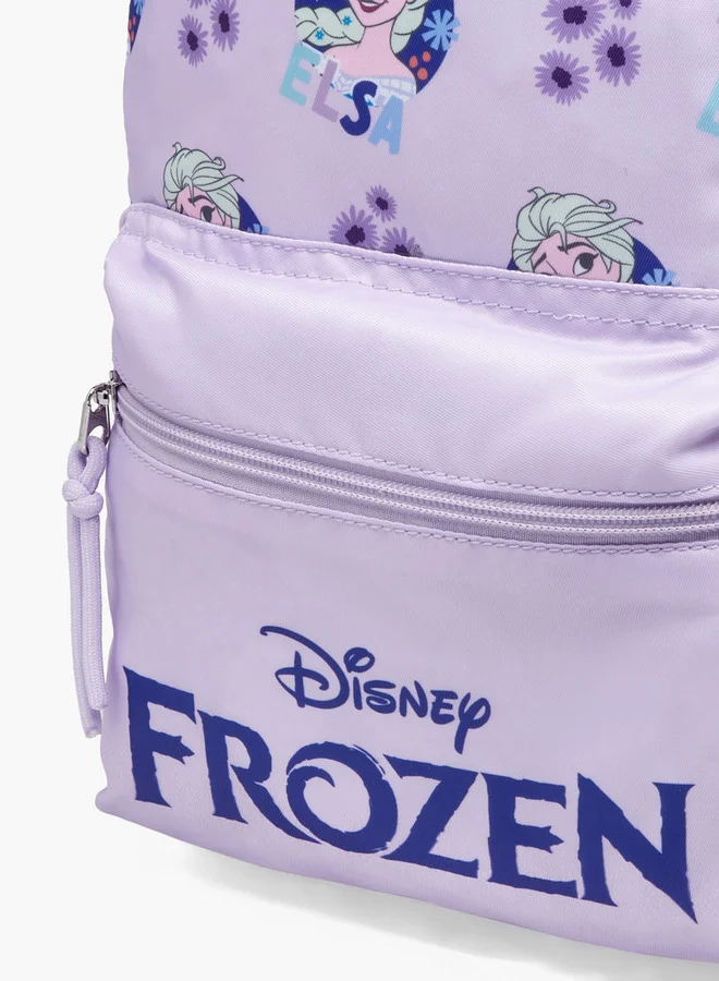 Disney Girls Frozen Print School Backpack with Adjustable Shoulder Straps and Zip Closure - 33x25x10 cm