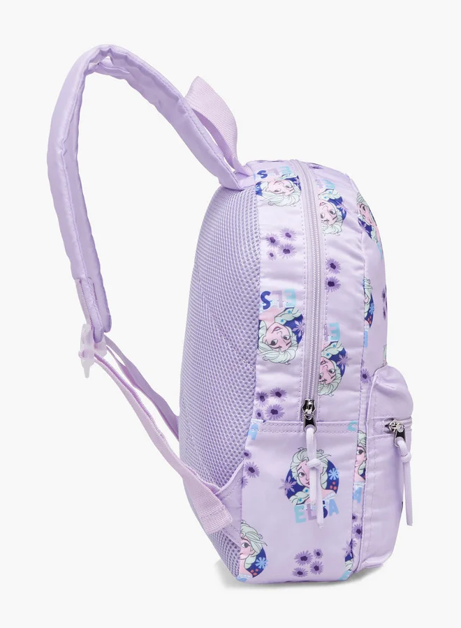 Disney Girls Frozen Print School Backpack with Adjustable Shoulder Straps and Zip Closure - 33x25x10 cm
