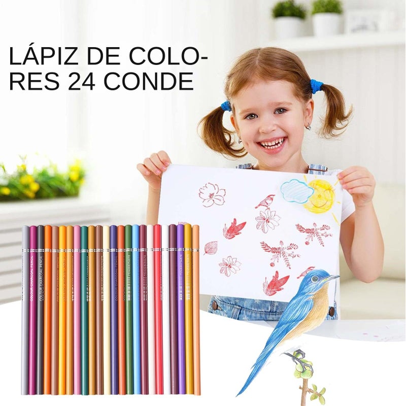 24 Pack Colored Pencils Blendable Drawing Material For Young Kids Classroom Art Supplies - Image 3
