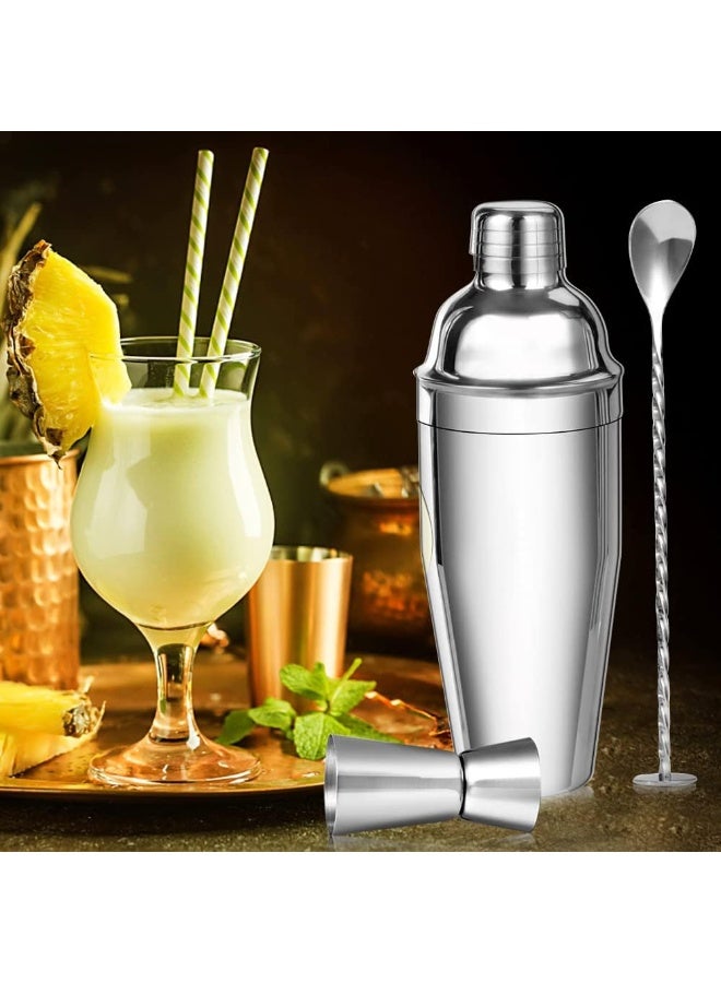 Stainless Steel Cocktail Shaker Set 5 Pieces Including Shaker, Jigger, Ice Tongs and T-Shaped Mixing Spoon – Professional Home Bar Tools Set for Drink Preparation - Image 3