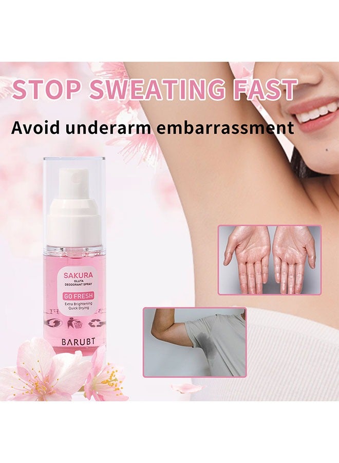 BARUBT Sakura Gluta Deodorant Spray - Armpit Refreshing Antiperspirant Spray for Clean Armpit Odor, Body Odor, Sweat Odor,Brightening Quick Drying Deodorant Spray Under Armpit - Image 4