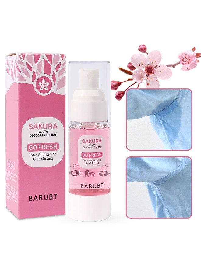 BARUBT Sakura Gluta Deodorant Spray - Armpit Refreshing Antiperspirant Spray for Clean Armpit Odor, Body Odor, Sweat Odor,Brightening Quick Drying Deodorant Spray Under Armpit - Image 1