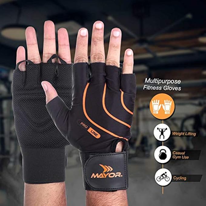 Mayor Mercury Gym, Crossfit, Exercise & Sports Gloves- Ideal For Men & Women (Black/Orange) - Image 4