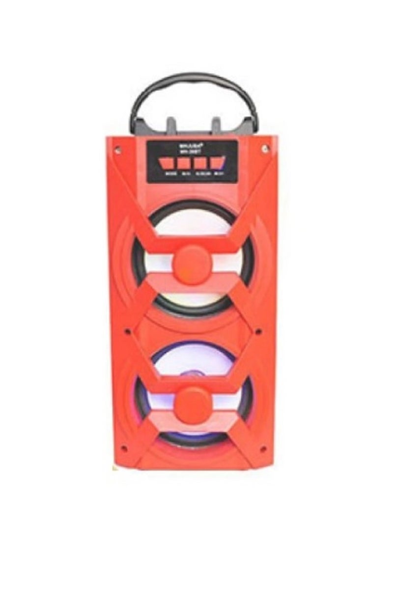 Portable Bluetooth Speaker with AUX Port, Flash Memory, and Memory Card Slot, red