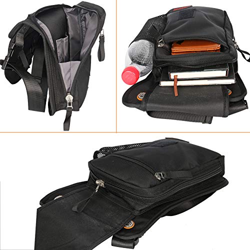 Larswon Thigh Pouch Bag - Tactical Waist Pack for Motorcycle, Waterproof Black - Image 5