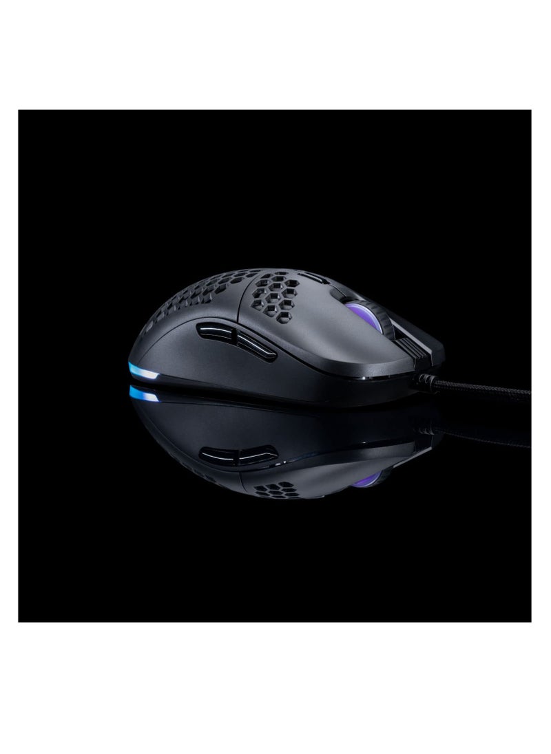 Cosmic Byte - Kilonova 3325IC RGB Wired Gaming Mouse with Pixart 3325 Sensor, Ultra Lightweight 73grams, Adjustable Weights, Paracord Cable, Replaceable Top Cover and Side Buttons (Black) - Image 1