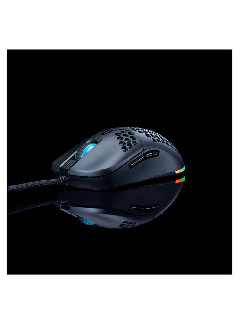 Cosmic Byte - Kilonova 3325IC RGB Wired Gaming Mouse with Pixart 3325 Sensor, Ultra Lightweight 73grams, Adjustable Weights, Paracord Cable, Replaceable Top Cover and Side Buttons (Black) - Image 1