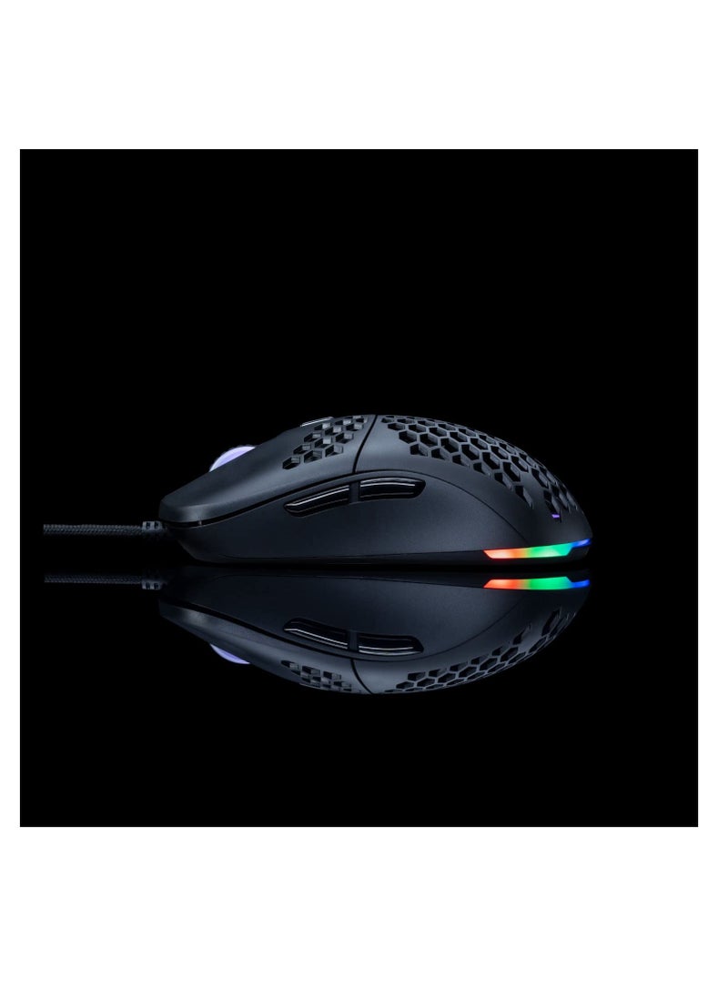 Cosmic Byte - Kilonova 3325IC RGB Wired Gaming Mouse with Pixart 3325 Sensor, Ultra Lightweight 73grams, Adjustable Weights, Paracord Cable, Replaceable Top Cover and Side Buttons (Black) - Image 1