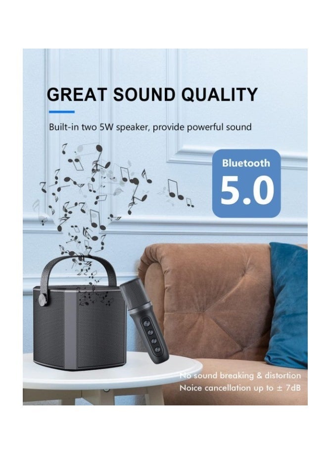 ELTRAZONE YS-102 Bluetooth Karaoke Speaker with Wireless Microphone – Portable Family KTV System with Reverb, Vocal Cut, Tone Control, USB/TF/AUX/Bluetooth Support – Rechargeable Battery for Home, Outdoor & Kids Parties - Image 2