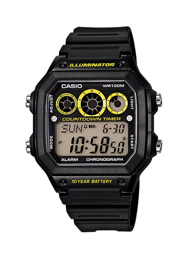 كاسيو ساعة يد رقمية للشباب AE-1300WH-1AV - 42 مم - أسود رجال - Image 1
