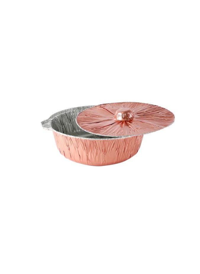 وعاء طعام من الألمنيوم باللون الوردي الذهبي مع غطاء 30 × 12 سم R3012 - Image 2