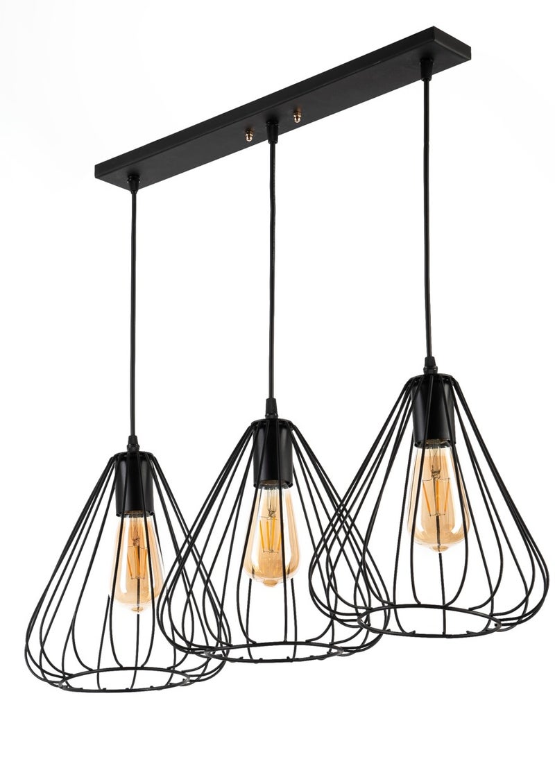 Cluc Reversed Jaula  Line Chandelier  - Black - Image 1