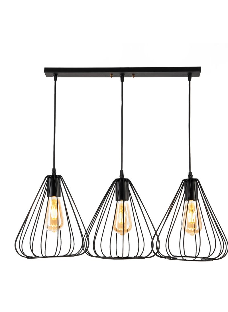 Cluc Reversed Jaula  Line Chandelier  - Black - Image 2
