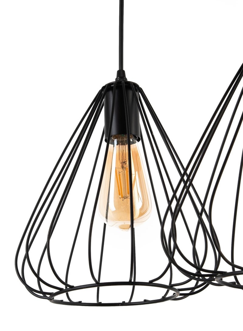 Cluc Reversed Jaula  Line Chandelier  - Black - Image 4