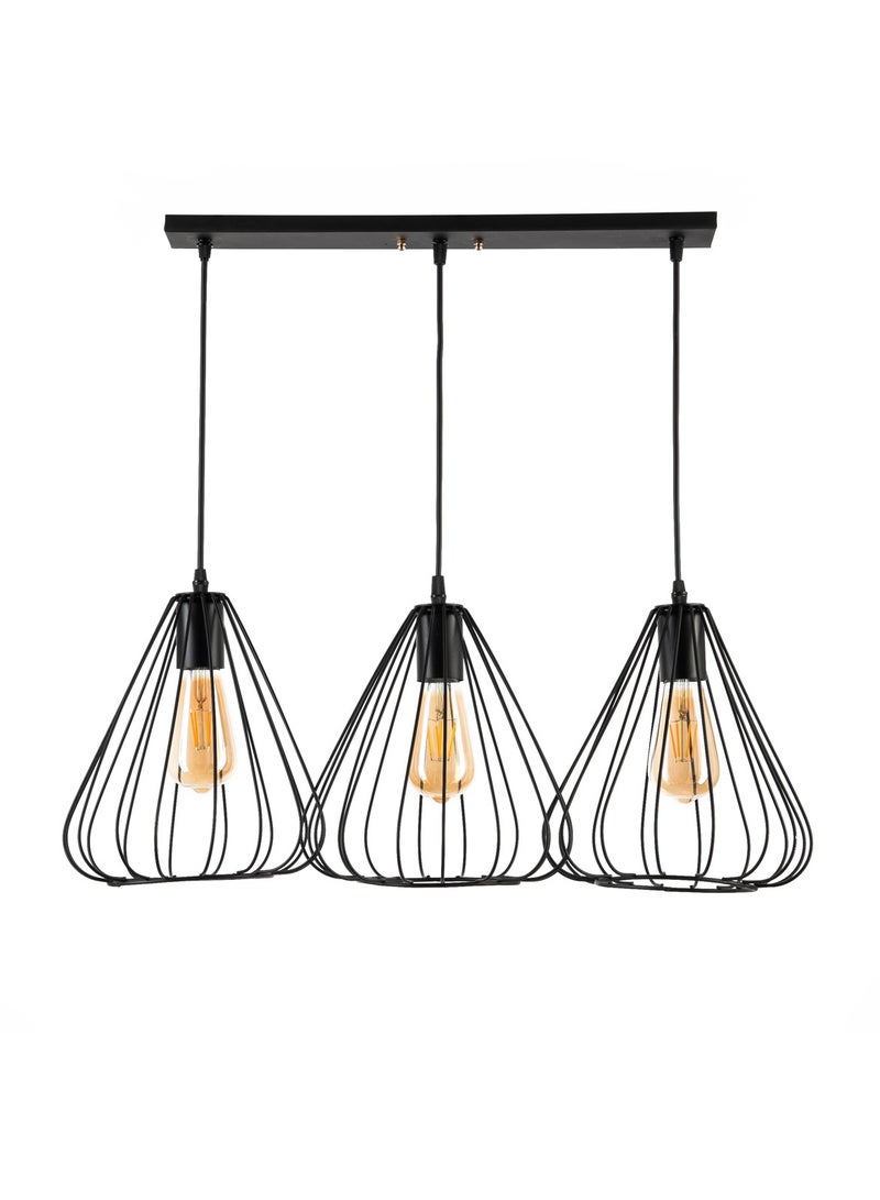 Cluc Reversed Jaula  Line Chandelier  - Black - Image 3