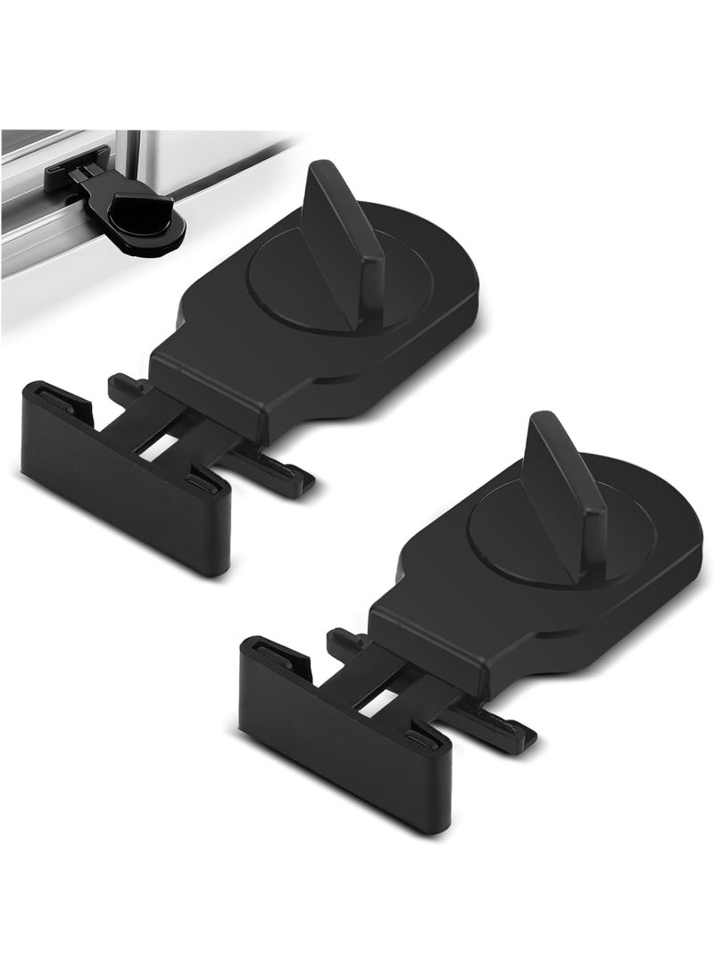 Luckam 2Pcs Sliding Window Locks, Adjustable Iron Security Stoppers, Safety Locks for Vertical/Horizontal Sliding Windows, Patio Doors, Childproof Home Protection, Anti-Intrusion Window Guards (Black) - Image 1
