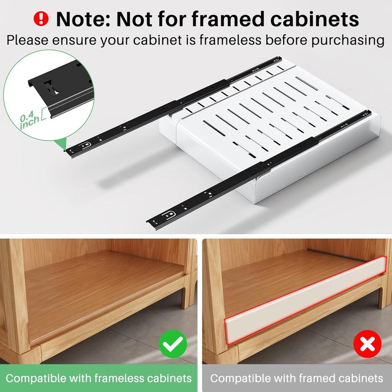 Kitstorack Expandable Pull-Out Cabinet Organizer with Adhesive Nano Film - For Kitchen, Pantry, Bathroom Storage - Image 3