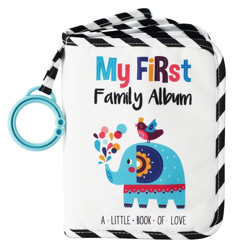 Urban Kiddyâ„¢ Baby's My First Family Album | Soft Photo Cloth Book Gift Set for Newborn Toddler & Kids (Elephant) - Image 1