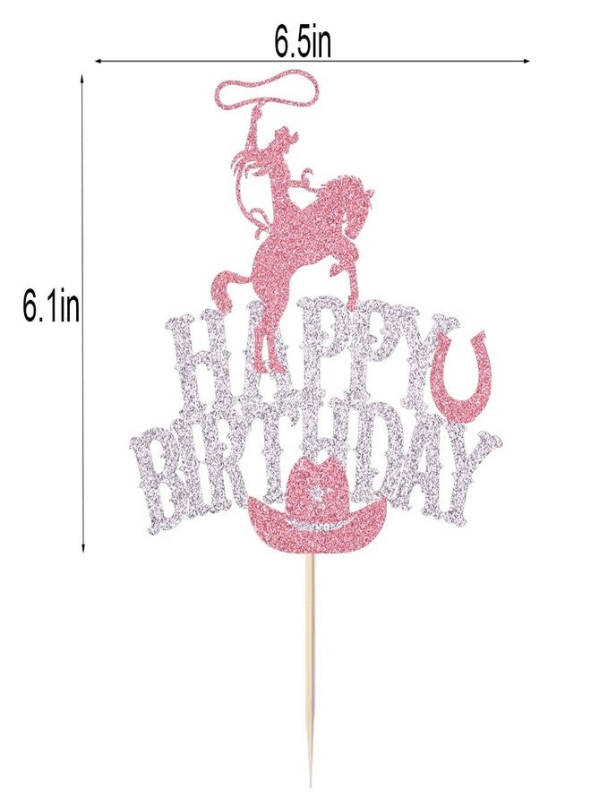 Qertesl Cowgirl Cake Toppers ，Happy Birthday Cake Topper Decoration，Western Cowgirl Themed Cake Decoration，Baby Shower Cake Decoration,Girls Women Cowgirls Happy Birthday Party Supplies - Image 3