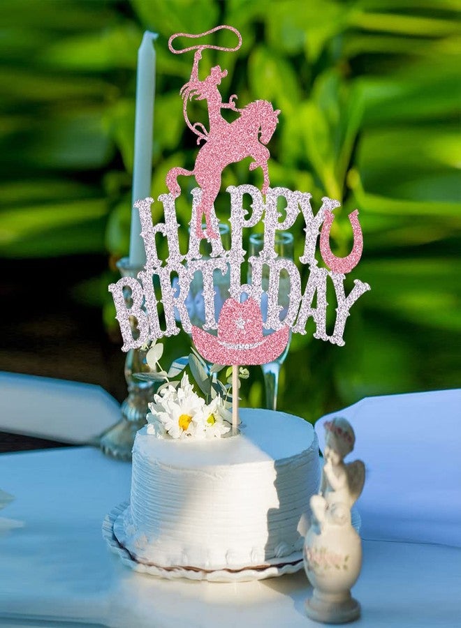 Qertesl Cowgirl Cake Toppers ，Happy Birthday Cake Topper Decoration，Western Cowgirl Themed Cake Decoration，Baby Shower Cake Decoration,Girls Women Cowgirls Happy Birthday Party Supplies - Image 5