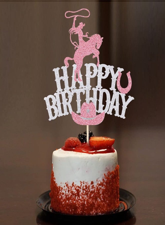 Qertesl Cowgirl Cake Toppers ，Happy Birthday Cake Topper Decoration，Western Cowgirl Themed Cake Decoration，Baby Shower Cake Decoration,Girls Women Cowgirls Happy Birthday Party Supplies - Image 4
