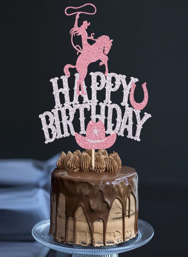 Qertesl Cowgirl Cake Toppers ，Happy Birthday Cake Topper Decoration，Western Cowgirl Themed Cake Decoration，Baby Shower Cake Decoration,Girls Women Cowgirls Happy Birthday Party Supplies - Image 2