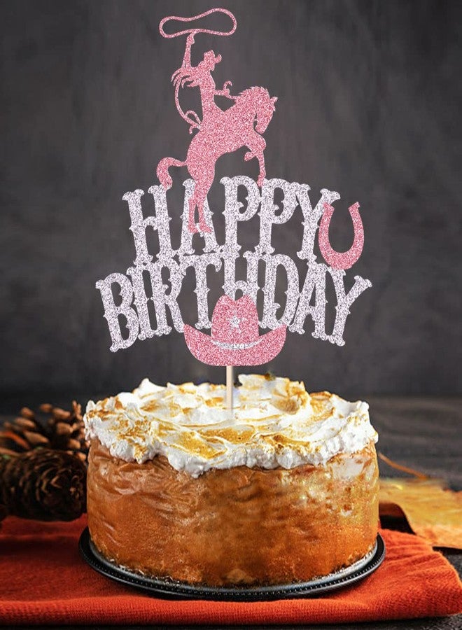 Qertesl Cowgirl Cake Toppers ，Happy Birthday Cake Topper Decoration，Western Cowgirl Themed Cake Decoration，Baby Shower Cake Decoration,Girls Women Cowgirls Happy Birthday Party Supplies - Image 1