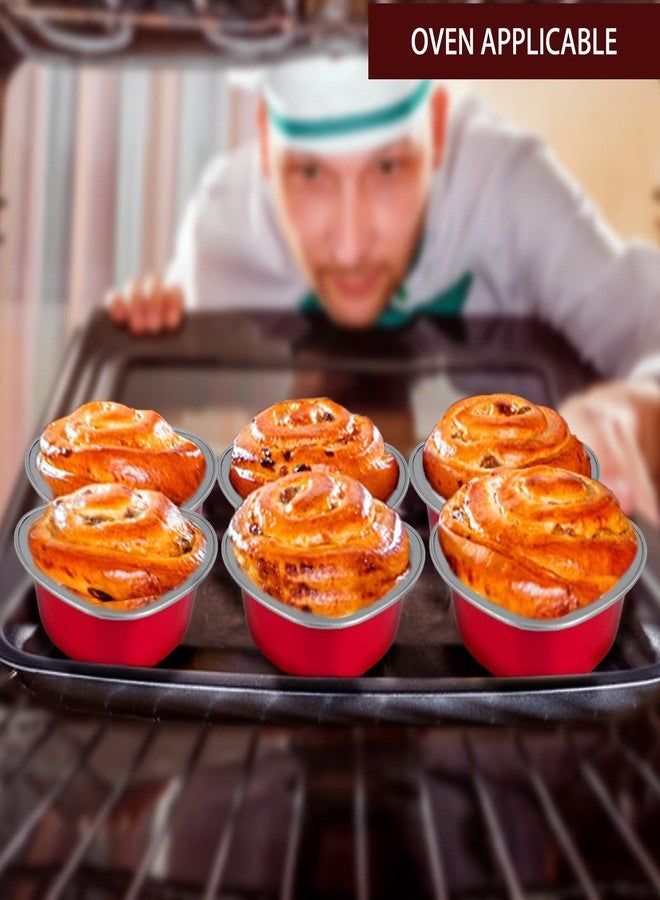 EPDPLAY 30 PCS Aluminum Foil Heart Cake Pan, Valentine Disposable Mini Cake Pans with Lids 100 ml/ 3.4 oz, Cupcake Baking Cups Ramekins Containers for Mothers Day Valentine Birthday Wedding Baking Supplies - Image 5