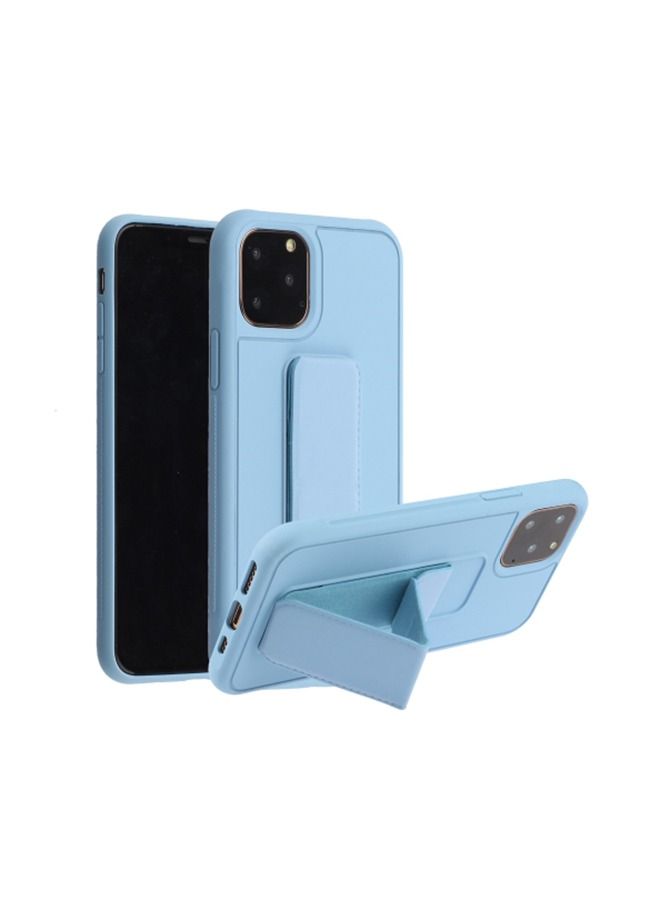 Shockproof PC TPU Protective Back Cover with Wristband Holder For Apple iPhone 12 Pro Max Light Blue - Image 1