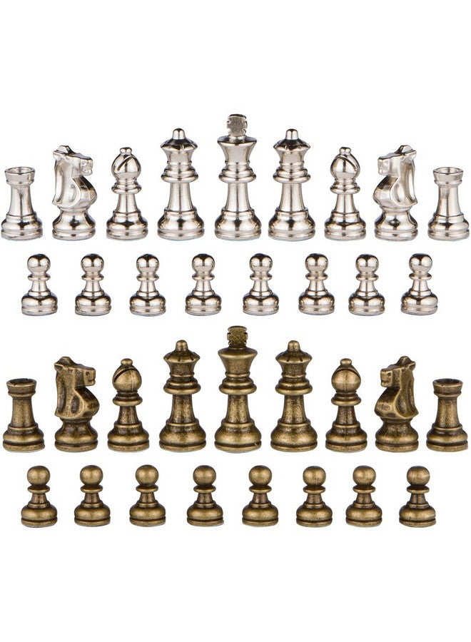 Best Chess Set لوحة شطرنج من خشب القيقب والماهوجني والسابلي مزينة بقطع معدنية، ملك 2.5 بوصة، وملكات إضافية (مجموعة كبيرة 15 × 15 بوصة) - Image 4