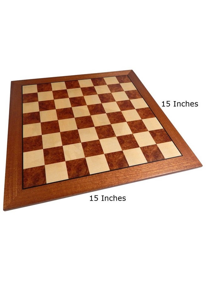 Best Chess Set لوحة شطرنج من خشب القيقب والماهوجني والسابلي مزينة بقطع معدنية، ملك 2.5 بوصة، وملكات إضافية (مجموعة كبيرة 15 × 15 بوصة) - Image 2