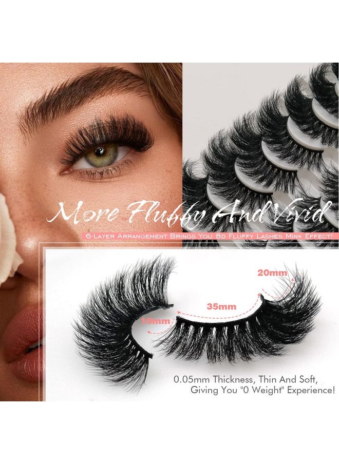 royaomis - royaomis Fluffy Mink Lashes 20mm Cat-Eye Faux Mink Eyelashes 10 Pairs, 8d Dramatic Long Thick Volume Fake Eyelashes by Royaomis(Z67) - Image 1