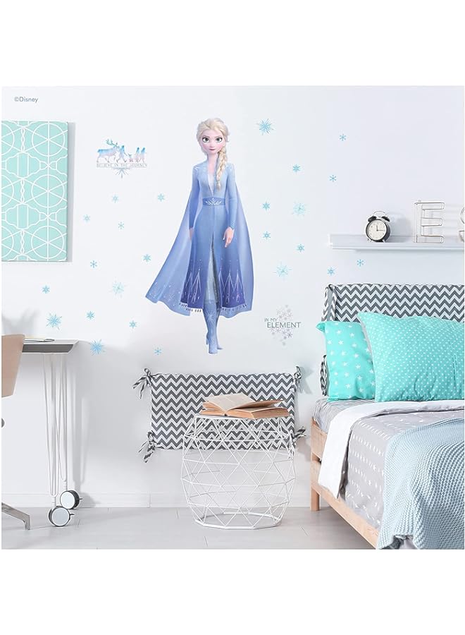 راكسوم ملصقات حائط ديزني فروزن 2 - ملصق حائط فروزن إلسا مع تفاعل الواقع المعزز ثلاثي الأبعاد - ديكور غرفة نوم فروزن للفتيات - Image 1