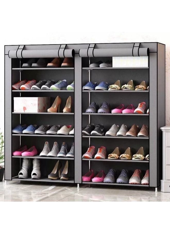 MTL 2-Door Shoe Cabinet Organizer Grey  - Image 2