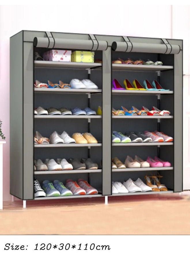 MTL 2-Door Shoe Cabinet Organizer Grey  - Image 3